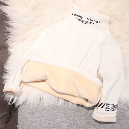 Toddler Boys Girls Sweatshirts Warm Autumn Winter Coat Sweater Baby Kids Long Sleeve Letter Print Tops for Children Clothes 2021