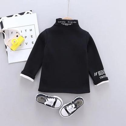 Toddler Boys Girls Sweatshirts Warm Autumn Winter Coat Sweater Baby Kids Long Sleeve Letter Print Tops for Children Clothes 2021
