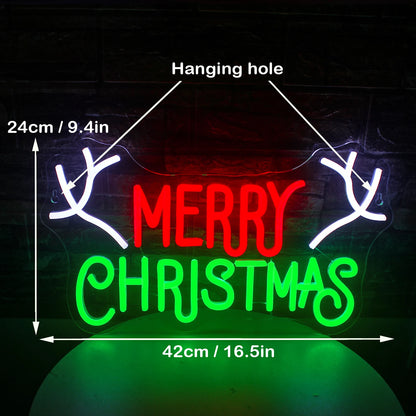 Merry Christmas Neon Sign Led Neon Light Christmas Decoration Indoor for Bedroom Party Bar Christmas Decorations Art Wall Decor