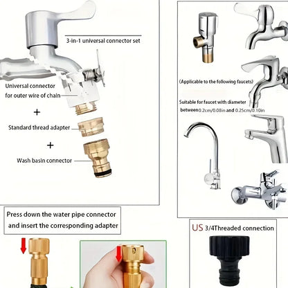 New Expandable Magic Hose High Pressure Car Wash Hose with Spray Gun Set Outdoor Watering Irrigation Tool Garden Hose