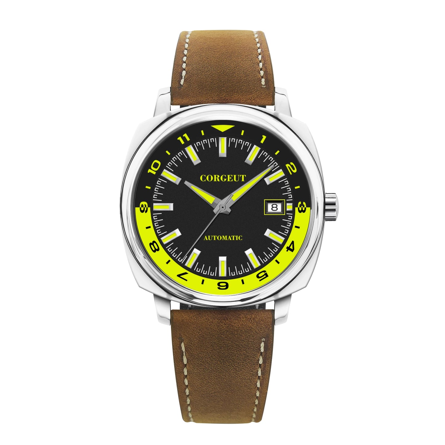 42Mm Classic Square Mechanical Watches for Men Japan NH35 Movement Sport Luxury Clock Pilot Men Wristwatch