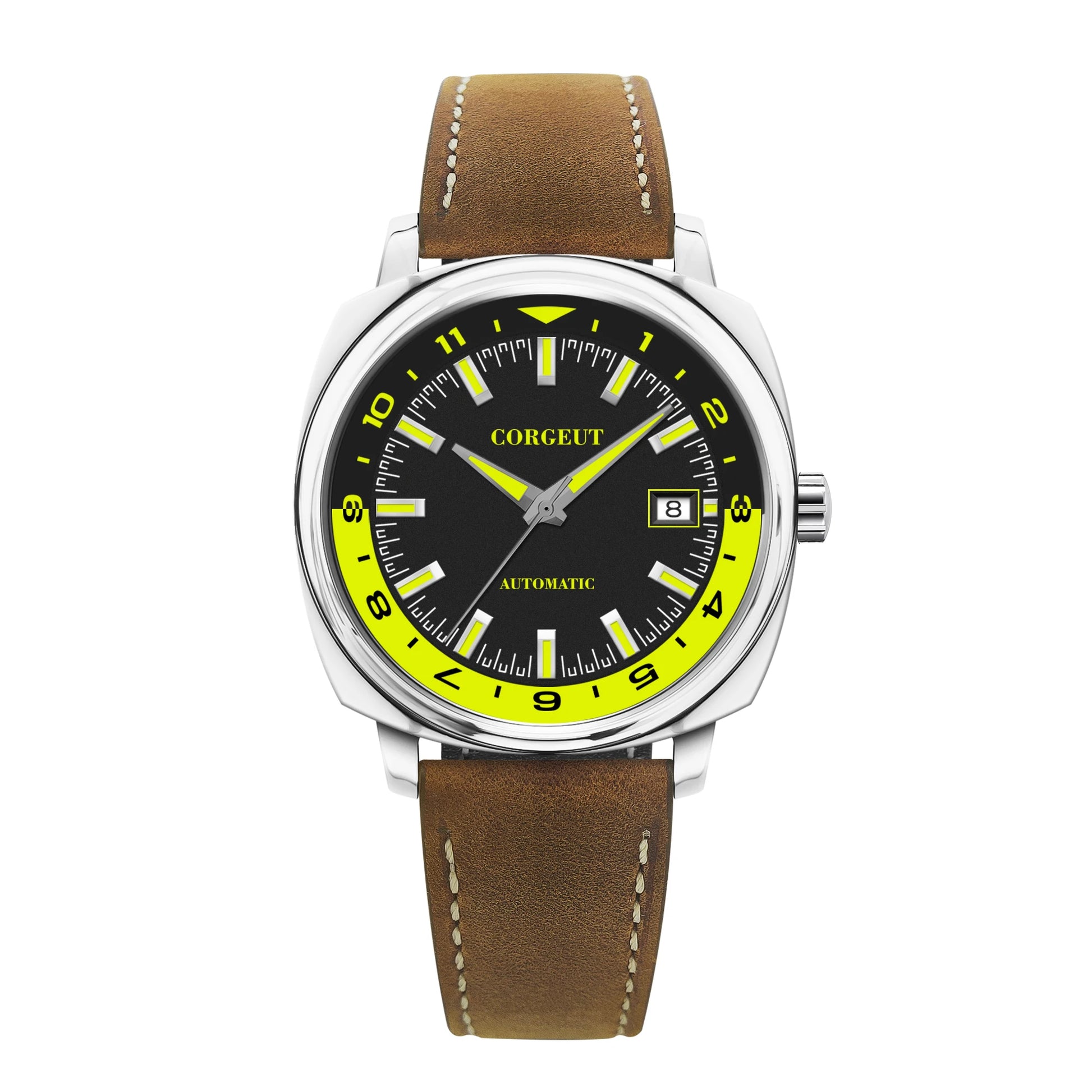 42Mm Classic Square Mechanical Watches for Men Japan NH35 Movement Sport Luxury Clock Pilot Men Wristwatch